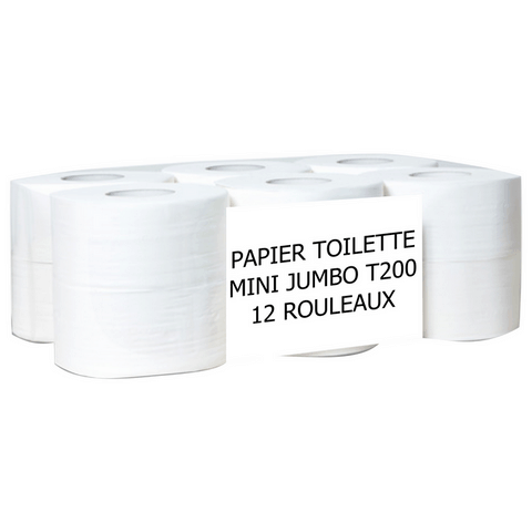 PAPIER TOILETTES OUATE JUMBO MINI ROULEAU T200 (12)